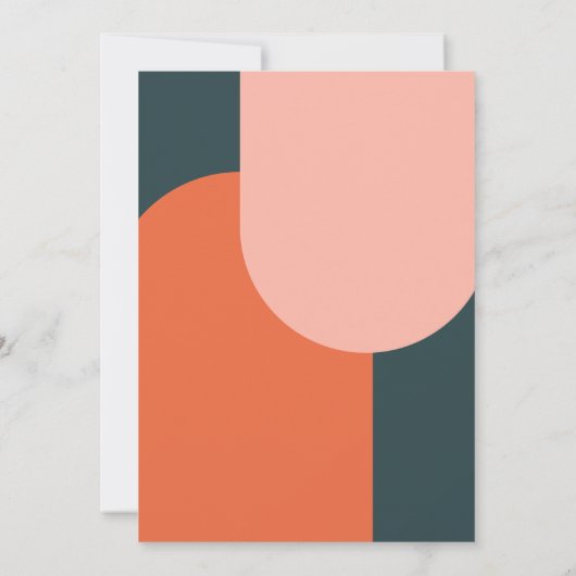 Modern Arch Groovy Retro Wedding Kaart (Achterkant)