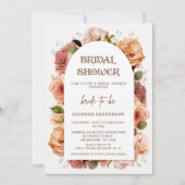 Modern Arch Herfst Bloemen Bruids Douche Uitnodigi Kaart (Voorkant)