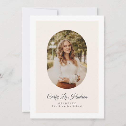 Modern Arch High School Photo Graduate Aankondiging (Voorkant)