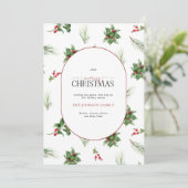 Modern Arch Holly Berry kerst Feestdagenkaart (Staand voorkant)