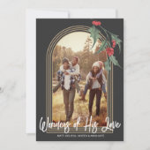 Modern Arch Holly Greenery-kerstfotokaart Kaart (Voorkant)