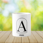 Modern Arch Initial Monogram Coffee Mug Koffiemok