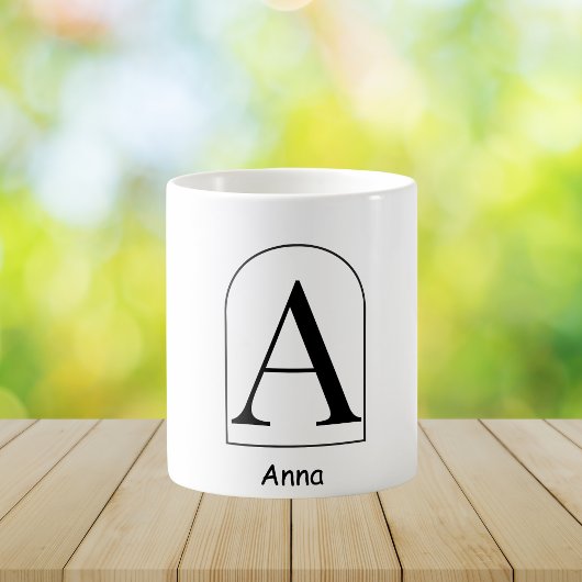 Modern Arch Initial Monogram Coffee Mug Koffiemok