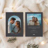 Modern Arch Liefde en Bedankt Pas getrouwd Foto Feestdagenkaart