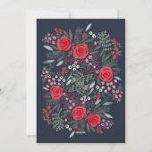 Modern Arch Lijst Bloemen Familie Kerst 3 Foto Feestdagenkaart (Achterkant)