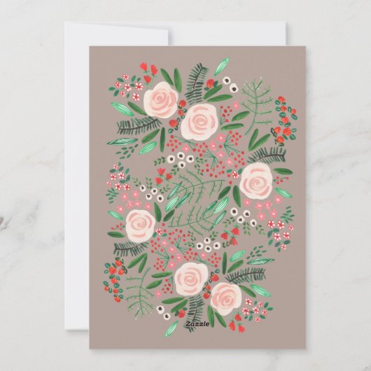 Modern Arch Lijst Bloemen Familie Kerstmis Foto Feestdagenkaart (Achterkant)