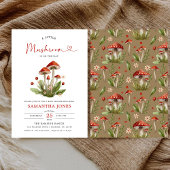 Modern Arch Little Mushroom Baby shower Kaart