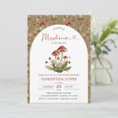 Modern Arch Little Mushroom Baby shower Kaart (Staand voorkant)