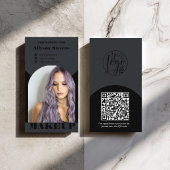 Modern arch makeup black photo qr code logo visitekaartje