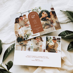 Modern Arch Merry Christmas Photo Holiday Kaart