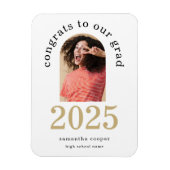 Modern Arch Photo 2024 Afstudeerder White Announce Magneet (Verticaal)