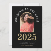 Modern Arch Photo 2025 Afstudeerder Black aangekon Aankondiging (Voorkant)