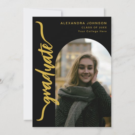 Modern Arch Photo Afstuderen Aankondiging (Voorkant)