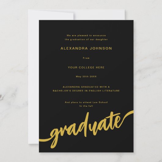 Modern Arch Photo Afstuderen Aankondiging (Achterkant)