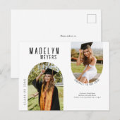 Modern Arch Photo Afstuderen Briefkaart (Voorkant / Achterkant)