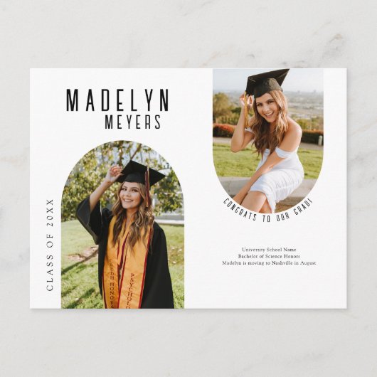 Modern Arch Photo Afstuderen Briefkaart (Voorkant)