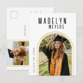 Modern Arch Photo Afstuderen Briefkaart (Voorkant / Achterkant)