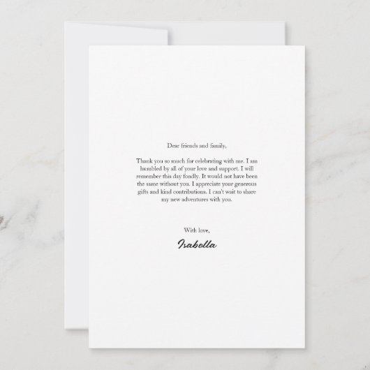 Modern Arch Photo Afstuderen dank u kaart (Achterkant)