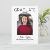 Modern Arch Photo Afstuderen Kaart (Staand voorkant)