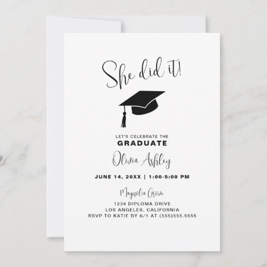 Modern Arch Photo Afstuderen Kaart (Achterkant)