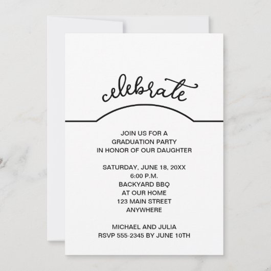 Modern Arch Photo Afstuderen Kaart (Achterkant)