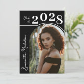 Modern Arch Photo Afstuderen Zwart Kaart (Staand voorkant)