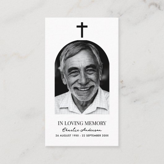 Modern Arch Photo Christelijke gedenkgebed Kaarten Visitekaartje (Voorkant)