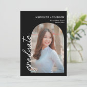 Modern Arch Photo Collage Zwart Afstuderen Kaart (Staand voorkant)