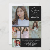 Modern Arch Photo Collage Zwart Afstuderen Kaart (Achterkant)