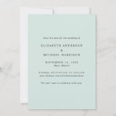 Modern Arch Photo Destination Mint Wedding Save The Date (Achterkant)