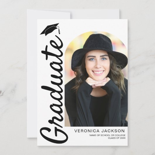Modern Arch Photo Graduation Aankondiging (Voorkant)