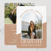 Modern Arch Photo Graduation Kaart (Voorkant / Achterkant)