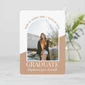 Modern Arch Photo Graduation Kaart (Staand voorkant)