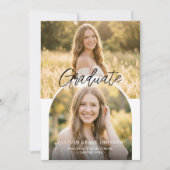 Modern Arch Photo Graduation Party Invitation Kaart (Voorkant)