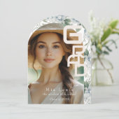 Modern Arch Photo Graduation Party Kaart (Staand voorkant)