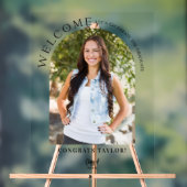 Modern Arch Photo Graduation Party Welkom Acryl Bord (Neutraal)