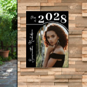 Modern Arch Photo Graduation Party Zwart Poster