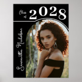 Modern Arch Photo Graduation Party Zwart Poster (Voorkant)