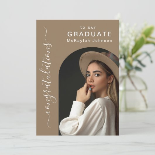 Modern Arch Photo High School Afstuderen Aankondiging (Staand voorkant)