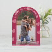 Modern Arch Photo Hot Pink Valentijnsdag Kaart (Staand voorkant)