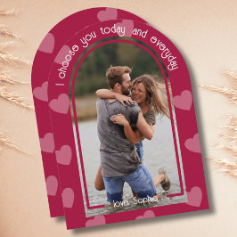 Modern Arch Photo Hot Pink Valentijnsdag Kaart