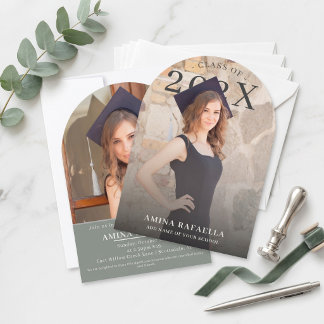 Modern Arch Photo Minimalist Graduation | PhotoPop Kaart