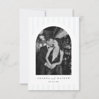 Modern Arch Photo Minimalist Wedding Invitation Kaart