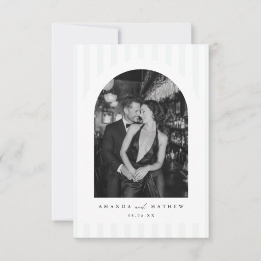 Modern Arch Photo Minimalist Wedding Invitation Kaart (Voorkant)
