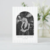 Modern Arch Photo Minimalist Wedding Invitation Kaart (Staand voorkant)