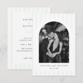 Modern Arch Photo Minimalist Wedding Invitation Kaart (Voorkant / Achterkant)