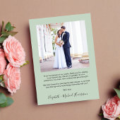 Modern Arch Photo Sage Wedding Bedankkaart