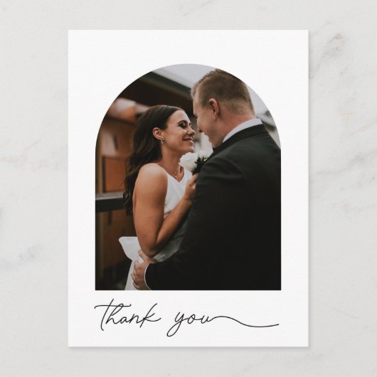 Modern Arch Photo Weddenschap Bedankt Briefkaart (Voorkant)