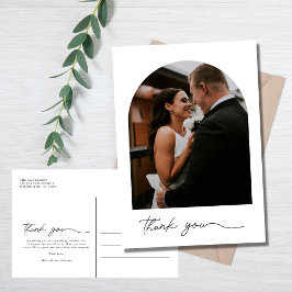 Modern Arch Photo Weddenschap Bedankt Briefkaart