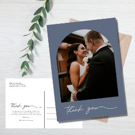 Modern Arch Photo Weddenschap Bedankt Briefkaart